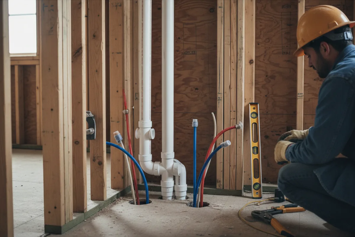Drain and supply rough-in during Garbage Disposal Repair in Ellicott City